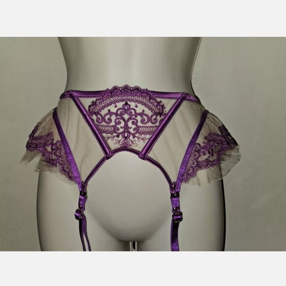 Honey Birdette Gabrielle Suspender in Orchid size Small NWT - Picture 2 of 6